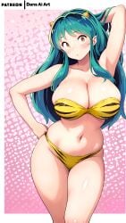 ai_generated big_breasts dans_ai female green_hair huge_breasts large_breasts lum urusei_yatsura