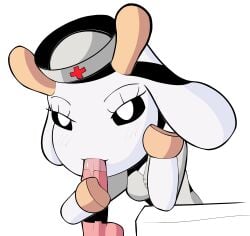 anonymous_artist anthro blowjob bunny_maloney bunny_maloney_(character) charlotte_(bunny_maloney) clothed clothing female furry goat goat_horns male nurse nurse_cap nurse_clothing nurse_hat nurse_uniform penis request requested sucking sucking_penis tagme