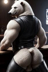 adam360 ai_generated ass balls bear bottomless bum chaps furry polar vest