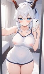 dragon_girl mialygosa twitter virtual_youtuber vtuber vtuberfanart wet_clothes wet_shirt