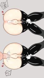 1boy anal anal_sex anal_sex ass_focus bunny_ears bunnysuit elchugas:character femboy gay joedalri roew:character uwu white_hair youtuber