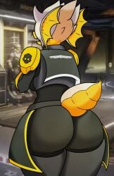 2d 2d_(artwork) abdomen absurd_res absurdres alternate_version_at_source alternate_version_available armor armored_female big_ass big_butt bug bug_girl cape fat_ass fat_butt female helldivers helldivers_(series) helldivers_2 hi_res high_resolution highres horn horns huge_ass huge_butt hunter-chan_(arzyparzy) insect_girl insects nervous nervous_sweat oc original_character original_characters p1pperoni tail terminid tight_clothing video_games