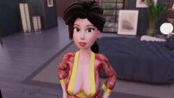 1girls 3d age_difference age_gap aged_up animated asian asian_female asian_male bathrobe big_breasts big_hero_6 breasts_apart female hiro_hamada human longer_than_30_seconds marvel medium_breasts mei_lee milf mp4 preview sound turning_red video