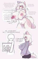 4_fingers ahoge anthro anthro_penetrated areola arm_tuft belly_tuft big_areola big_breasts big_nipples black_body black_nose bodily_fluids breast_fondling breast_play breasts brown_body brown_fur claws clothing container creature_inside cute_fangs dense_ink dialogue different_colored_ears duo egg english_text eye_through_hair eyebrow_through_hair eyebrows eyewear facial_tuft fangs felid female female_anthro female_penetrated finger_claws fingers flying_sweatdrops fondling fur gaping gaping_nipples glass glass_container glasses grey_body grey_clothing grey_fur grey_sweater grey_topwear hair hand_on_breast hand_tuft hi_res holding_object huge_breasts humanoid inner_ear_fluff inverted_nipples long_hair looking_pleasured mammal motion_lines multicolored_body multicolored_fur narrowed_eyes navel nipple_fetish nipple_penetration nipple_play nipples nude nude_anthro nude_female one_eye_closed open_mouth outie_navel pantherine parasite penetration pink_background pink_nipples pink_tentacles profanity round_glasses shoulder_tuft simple_background slightly_chubby slightly_chubby_female snow_leopard spots sweat sweatdrop sweater tail tears teeth tentacle tentacle_in_nipple tentacle_penetration text thick_tail thick_thighs topwear translucent translucent_hair tuft white_body white_eyebrows white_fur white_hair white_tail