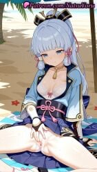 1girls ai_generated anime anime_style arm_guards arm_support armor asian bangs beach beach_towel blue_eyes blue_hair blue_hakama blue_jacket blue_shirt blue_skirt blunt_bangs blush bow bow_bra bow_panties bra breastplate breasts bridal_gauntlets bust busty choker cleavage clitoral_stimulation closed_mouth clothes_lift clothing_aside collarbone day female female_focus female_masturbation female_only fingering genshin_impact gloves hair_ornament hair_ribbon hakama hakama_short_skirt hakama_skirt hi_res high_quality high_resolution highres hoyoverse japanese_armor japanese_clothes jewelry kamisato_ayaka kamisato_ayaka_(springbloom_missive) light_blue_hair long_hair looking_at_viewer looking_down masturbation medium_breasts mihoyo mole mole_under_eye nail_polish natsuyoru neck_ring neck_tassel obi open_clothes open_shirt outdoors panties panties_aside pantsu patreon pleated_skirt ponytail pussy pussy_juice ribbon sandals sash shirt sidelocks sitting skirt skirt_lift small_breasts solo solo_female spread_legs spread_pussy spread_pussy_under_clothes starfish sweat tassel thighs torn_clothes tree underwear vagina voluptuous voluptuous_female white_bra white_panties white_socks