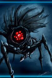 alien bioluminescence compound_eyes glowing glowing_eyes ing_(metroid) male male_only metroid monster multi_leg multi_limb penis red_eyes solo syrinoth