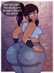 1female 1girls ass ass_bigger_than_head ass_focus avatar_the_last_airbender big_ass big_butt blue_eyes brown_hair bubble_ass bubble_butt clothed clothed_female clothing cocky cocky_smile dark-skinned_female dark_skin dumptruck_ass female female female_focus female_only huge_ass huge_butt jiggle kinggargantuas korra looking_at_viewer looking_back massive_ass massive_butt showing_ass showing_off slapping_butt solo solo_female solo_focus taunting the_legend_of_korra tight_clothing tight_fit tight_pants tonyneely