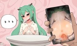 ... 1girls ass_focus big_ass black_eyes blue_eyes blush creeeen doggy_style female female_focus female_only fingers_together hatsune_miku head_down_ass_up light_skin looking_away mesugaki_miku mimukauwa_nice_try_(vocaloid) mosaic_censoring phone pov vaginal_penetration vocaloid