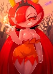 bed big_breasts breasts disney disney_channel disney_xd female female female_only girl hekapoo horn looking_at_viewer red_hair star_vs_the_forces_of_evil tagme yadia