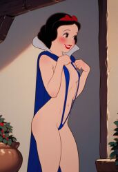 ai_generated cute_face dark_hair disney disney_princess short_hair small_breasts snow_white_(disney) thin_waist