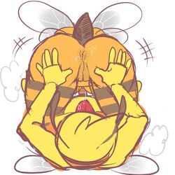 1boy 1girls 69 antennae anthro anus arthropod ass bee bent_over female insects male oral oral_sex presenting_ass pussy sex stinger tagme