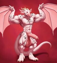 balls bat dragon european_mythology feet foreskin genitals hi_res hybrid male mammal muscular mythological_creature mythological_scalie mythology nipples paws penis scalie solo thejoyfuldragon western_dragon wings wyvern