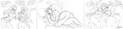 2girls bed bed_sheet big_ass breath_of_the_wild female female/female female_focus female_only kissing mipha natsumemetalsonic nude nude_female princess_zelda sketch the_legend_of_zelda the_legend_of_zelda:_breath_of_the_wild yuri zelda_(breath_of_the_wild)