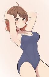 1girls armpits arms_up big_boobs big_breasts big_tits boobs breasts female female_only hairless_armpits hanami_ume hourglass_figure huge_boobs huge_breast huge_tits idolmaster kikiu_bd large_boobs large_breasts large_tits looking_at_viewer massive_boobs massive_breasts massive_tits simple_background smile swimsuit thick_thighs thighs tits