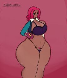 alternate_version big_breasts big_breasts big_thighs brawl_stars digital_media_(artwork) female female_focus female_only juju_(brawl_stars) no_clothing qaz00rn red_hair