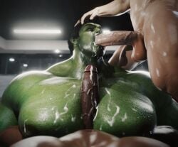 3boys big_pecs big_penis cum cum_in_mouth cum_on_chest cum_on_face dace_renders erection fellatio first_person_view gay green_body green_skin hulk male male/male/male male_only male_pov marvel marvel_comics muscular muscular_male nude pecjob pecs penis pov sex standing