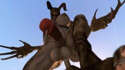 1futa 3d animal_genitalia anthro balls big_ass big_balls big_breasts big_penis blue_sky claws deathclaw dickgirl fallout fangs futanari horns horsecock huge_ass huge_balls huge_breasts huge_cock imminent_rape looking_at_viewer penis pinned_to_floor pov precum rottingsfm scalie source_filmmaker stepping_on_chest stepping_on_viewer submissive_pov tail thick_thighs tusks wide_hips