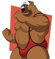 anthro balls bara barazoku bear bulge darknaigart flaccid furry male male_only muscles muscular penis solo solo_male ursid