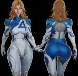 blonde_hair blonde_hair blue_eyes bouncing_breasts breasts bubble_butt crisisbeat curvaceous earrings fantastic_four invisible_woman invisible_woman_(marvel_rivals) jiggle jiggling_ass large_ass marvel marvel_comics marvel_rivals milf pawg shoulder_length_hair skin_tight sue_storm tagme video walking