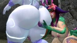 2girls 3d animated ass ass_focus ass_grab ass_worship breasts chubby chubby_female coot27 female female_only gigantic_ass huge_ass kindred lamb_(league_of_legends) large_breasts league_of_legends neeko no_sound nude slightly_chubby video yuri