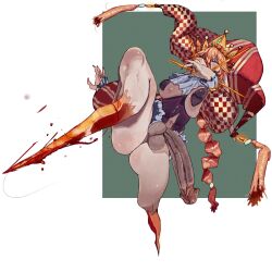 ass blood_drip breasts crown deeedecker hat huge_balls huge_cock kick oc