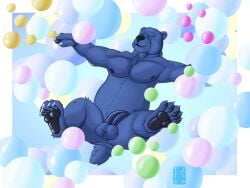 02bear 2025 5_toes absurd_res anthro anus ass balls bear blue_body blue_fur chest_tuft claws closed_eyes colored commercial digital_media_(artwork) extended_arms eyebrows fangs feet flaccid floating floating_balls foreskin fur garo_(artist) genitals hi_res humanoid_genitalia male mammal nipples pawpads paws pecs penis relaxing shaded smile solo spread_legs spreading teeth thick_eyebrows thick_neck toes tuft ursine