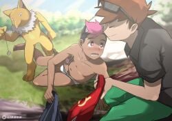 gay likaon nsfw pink_hair roy_(pokemon) yaoi