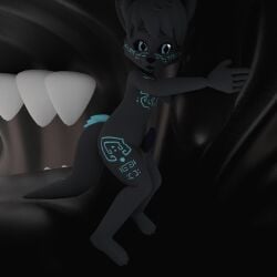 animated anthro balls extreme_size_difference genitals kris-kawaii male male/male mawplay oral_vore penis size_difference solo tapering_penis uvula vore
