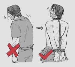 blush collar confused handcuffs jimmy_(mouthwashing) mouthwashing mouthwashing_(game) restrained self_harm_scars shocked shocked_expression submissive submissive_male