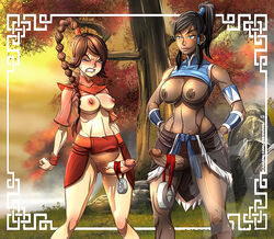 2futas areola areolae armband avatar_legends avatar_the_last_airbender black_hair blue_eyes breasts busty cleavage closed_eyes clothing dark-skinned_futanari dark_skin erection fire_nation futa_only futa_sans_balls futa_with_futa futanari hourglass_figure human intersex kamina1978 korra large_breasts large_penis midriff navel nipples no_balls penis ponytail pussy shirt shirt_lift smile sweatdrop tears the_avatar the_legend_of_korra tied_hair ty_lee vagina veiny_penis voluptuous water_tribe wristband