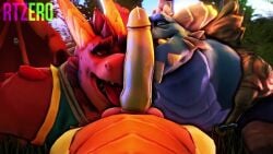 2020 animated beard blowjob boris_(spyro) bubba_(spyro) cum delbin_(spyro) double_fellatio dragon fellatio first_person_view gay gay_blowjob horns kissing licking male male/male/male male_only mature mature_male muscles muscular muscular_male outside precum precum_drip rtzero scalie sound spyro_reignited_trilogy sucking_penis tagme video yaoi