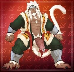 abs anthro balls biceps big_balls big_penis enma_(naruto) fur furry humanoid_genitalia humanoid_penis male male_nipples male_only mammal manly monkey monkey_king muscular_anthro muscular_male narram naruto naruto_(series) nipples pecs penis precum precum_drip