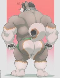 anthro ass bara big_ass furry jockstrap male male_only muscles muscular solo solo_male tylerstark