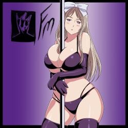 1girls axis_powers_hetalia belarus_(hetalia) big_breasts bikini blonde_hair breasts clothed clothing cowboy_shot elbow_gloves female female_only fungus-man hairbow light-skinned_female light_skin long_hair looking_at_viewer open_mouth purple_hair self_upload skindentation solo solo_female standing stripper stripper_pole tagme thick_thighs thighhighs wide_hips