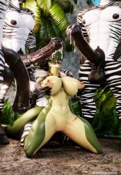 3d_(artwork) abdominal_scar abruna_(character) animal_genitalia animal_penis anthro big_breasts bodily_fluids breast_grab breasts crocodilian darkflash23 digital_media_(artwork) dripping equid equine equine_genitalia equine_penis erection female forest fur genital_fluids genitals gold_(metal) group hand_on_breast hi_res hooves jewelry jungle leg_scar male male/female mammal muscular muscular_female muscular_male nervous nipple_piercing nipples nude open_mouth penis piercing plant precum precum_drip reptile scalie scar striped_body striped_fur stripes tail teeth thigh_scar tongue torc tree yellow_eyes zebra