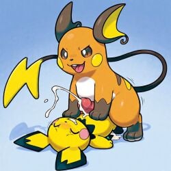 breeding cub cum cum_inside cumshot dominant pichu pokemon raichu