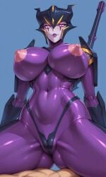 1robot_girl 2025 ai_generated big_breasts breasts hasbro human nipples no_bra panties purple_eyes robot_humanoid roger1011 transformers transformers_prime