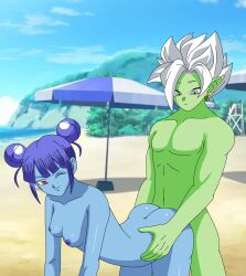 beach_sex dragon_ball_super fused_zamasu super_saiyan_rose vidro zamasu