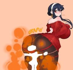 1girls anon ass_bigger_than_head big_ass bubble_butt facefart facefarting fart fart_fetish farting farting_in_face farting_on_face female milosartses mommy yor_briar yor_forger