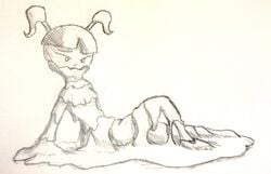 1girls bondage encasement female kimiko monochrome rough_sketch sketch slime stuck xiaolin_showdown