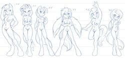 2013 alicorn ambris anthro applejack_(mlp) blush breasts casual crossed_arms equine female fluttershy_(mlp) freckles friendship_is_magic group hair height_chart horn looking_at_viewer mane_six_(mlp) monochrome my_little_pony navel nipples nude pegasus pinkie_pie_(mlp) princess_twilight_sparkle_(mlp) pubes pussy rainbow_dash_(mlp) rarity_(mlp) shy size_chart standing straight_hair twilight_sparkle_(mlp) unicorn wave waving wings