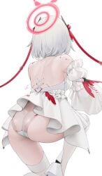 ass drake_(nikke) goddess_of_victory:_nikke short_hair white_hair