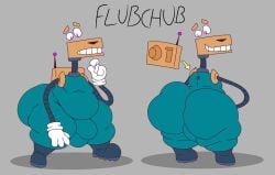 1boy big_ass big_belly big_butt blue_clothing breathotter bubble_ass bubble_butt gay goofy_ahh huge_ass male moobs mr_otter_breath oc rear_view robot robot_boy sketch thick_ass thick_thighs wide_ass wide_hips wide_thighs