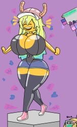 emoji emoji_(race) emojification female gold500050 kobayashi-san_chi_no_maidragon lucoa mid_transformation rubber_creature rubber_transformation rubberization transformation