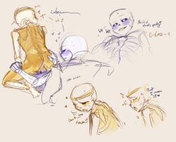 2boys cross_sans cross_sans_(fan_character) cuntboy dream_sans dream_sans_(fan_character) ectobody ectopenis ectopussy intersex males_only pussy reverse_cowgirl_position rule_63 sans sans_au sanscest selfcest sweet_n_sffrn_(artist) teasing undertale_au undertale_fanfiction