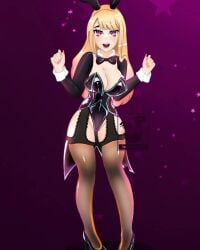 1girls anime_girl anime_style bunnysuit cosplay female inconfortable kitagawa_marin lingerie solo sono_bisque_doll_wa_koi_wo_suru