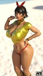 1girls 3d abs ass big_ass big_breasts black_hair bracelet brown_eyes cleavage dark-skinned_female dark_skin earrings female female_only hagiwara_studio josie_rizal legs medium_hair namco nipples panties pinup solo solo_female tagme tekken tekken_7 thick_thighs thighs thong wide_hips