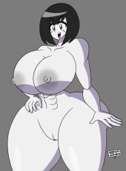 1girls areolae big_breasts black_hair breasts completely_nude completely_nude_female female female_only kenkaranger naked naked_female naomi_(ghostnerdy) nipples nude nude_female open_mouth open_smile original original_character pussy short_hair smile solo solo_female someone_else's_oc