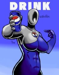 abs advertisement big_breasts breasts breasts_bigger_than_head dicktator66 faceless_character female female_only genderswap_(mtf) huge_breasts looking_at_viewer metallic metallic_body metallic_skin milf muscular muscular_female parody pepsi pepsiwoman pointing rule_63 shiny_breasts shiny_skin soda soda_can