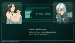 breasts_out large_breasts metal_gear metal_gear_solid partially_clothed raiden_(metal_gear) rosemary_(metal_gear) sergey_kekkonen tagme undressing